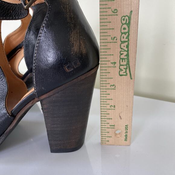 Bed Stu Olena Peep Toe Chunky Heel Zippered Sandals Size 10 Boho Western - Picture 8 of 9